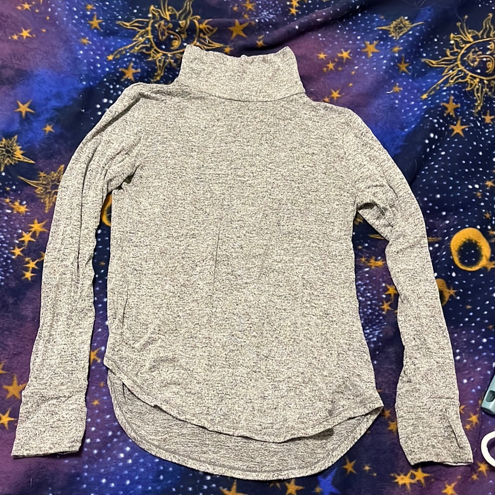 Heather grey long sleeve loose turtle neck